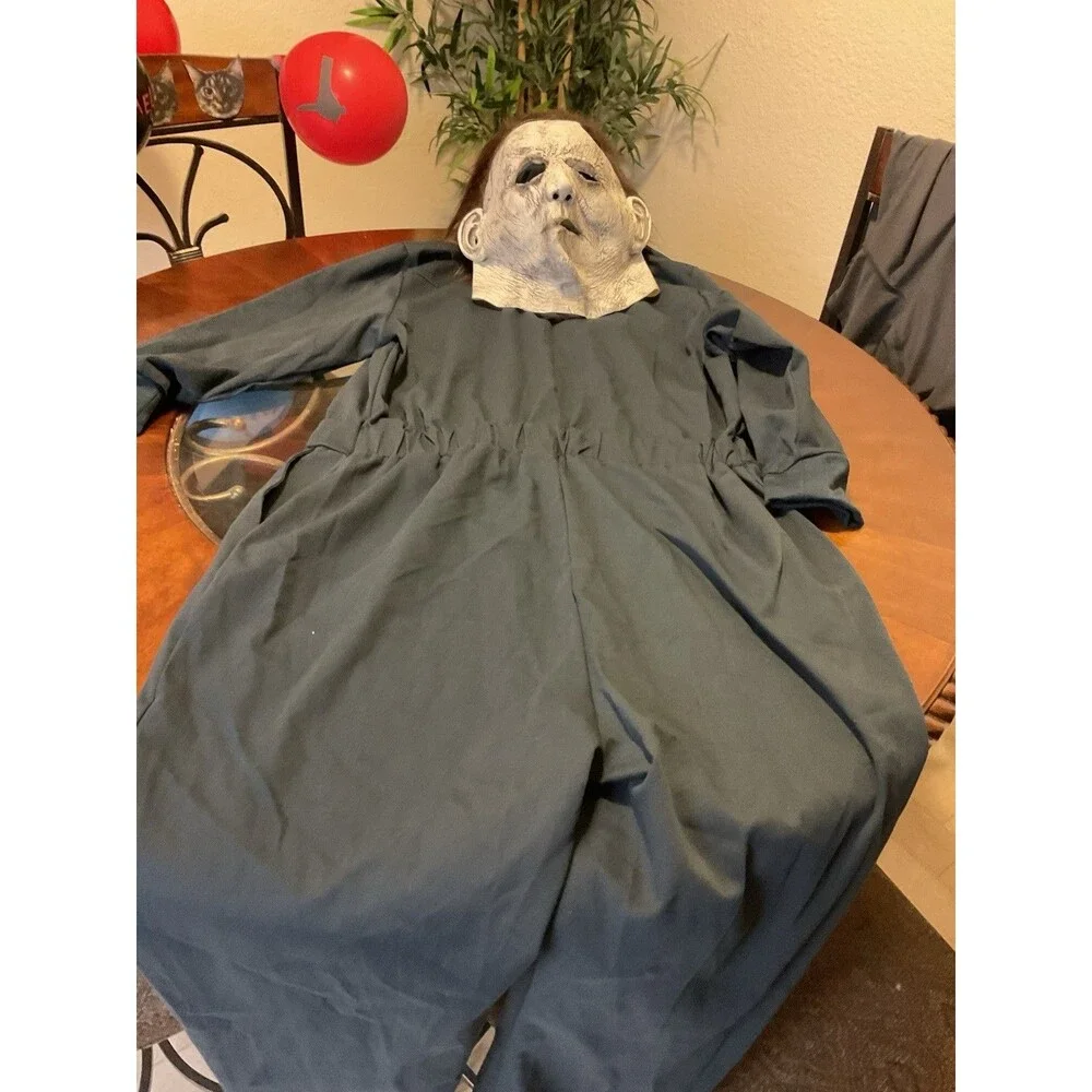 Michael Myers Halloween II Costume Adult Large Blue Jumpsuit Bloody Mask Spirit - Picture 2 of 9